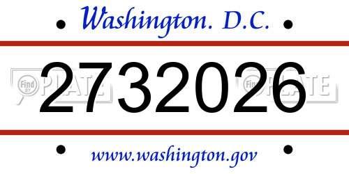 2732026 District Of Columbia License Plate