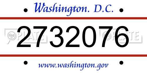 2732076 District Of Columbia License Plate