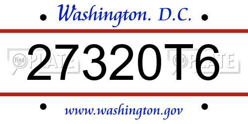27320T6 District Of Columbia License Plate