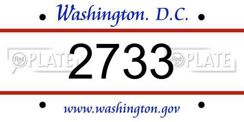 2733 District Of Columbia License Plate