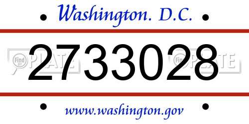 2733028 District Of Columbia License Plate