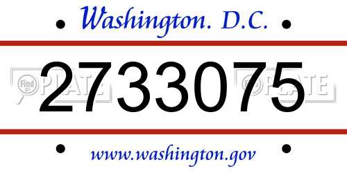 2733075 District Of Columbia License Plate