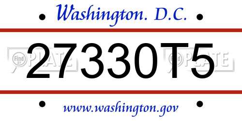 27330T5 District Of Columbia License Plate