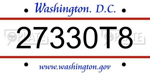 27330T8 District Of Columbia License Plate