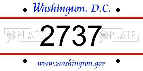 2737 District Of Columbia License Plate
