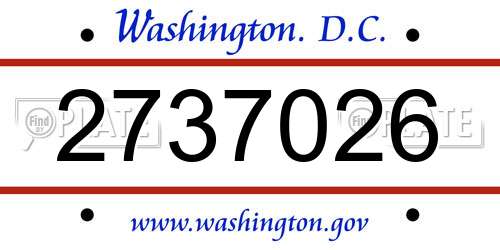 2737026 District Of Columbia License Plate