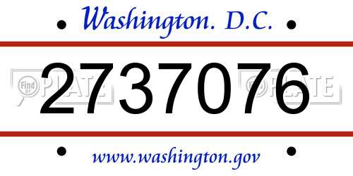 2737076 District Of Columbia License Plate
