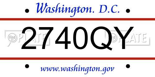 2740QY District Of Columbia License Plate