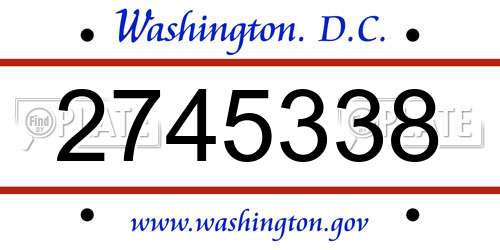 2745338 District Of Columbia License Plate