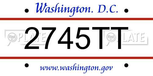 2745TT District Of Columbia License Plate