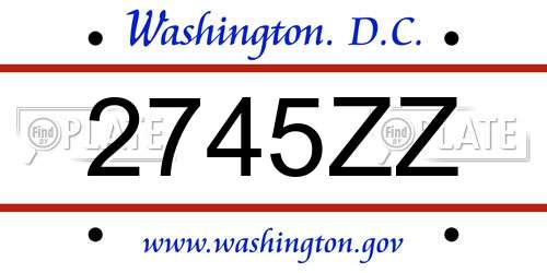 2745ZZ District Of Columbia License Plate