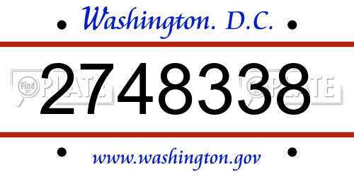 2748338 District Of Columbia License Plate
