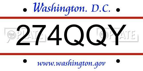 274QQY District Of Columbia License Plate