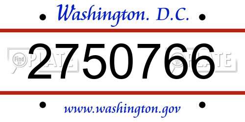 2750766 District Of Columbia License Plate
