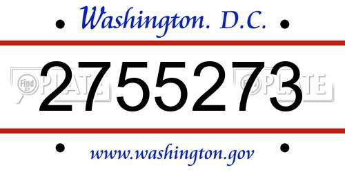 2755273 District Of Columbia License Plate