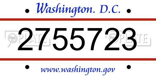 2755723 District Of Columbia License Plate