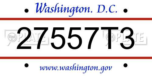 27557T3 District Of Columbia License Plate