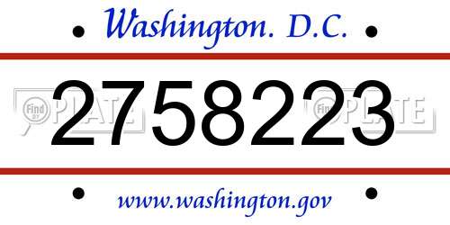 2758223 District Of Columbia License Plate