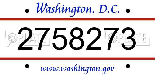 2758273 District Of Columbia License Plate