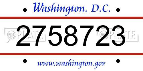 2758723 District Of Columbia License Plate
