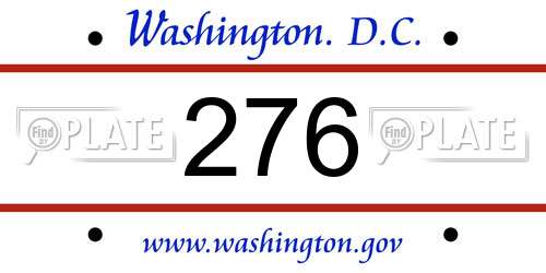 276 District Of Columbia License Plate