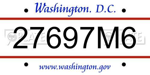 27697M6 District Of Columbia License Plate