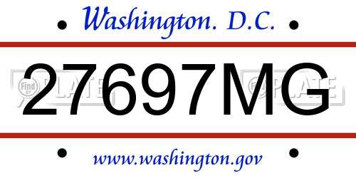 27697MG District Of Columbia License Plate