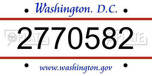 2770582 District Of Columbia License Plate