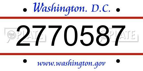 2770587 District Of Columbia License Plate