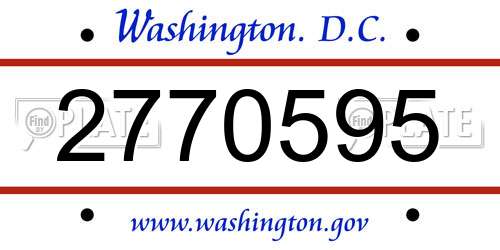2770595 District Of Columbia License Plate