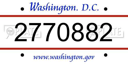2770882 District Of Columbia License Plate