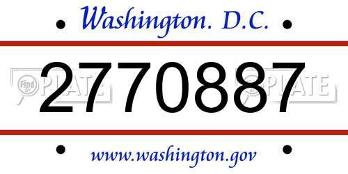 2770887 District Of Columbia License Plate