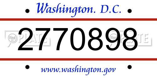 2770898 District Of Columbia License Plate