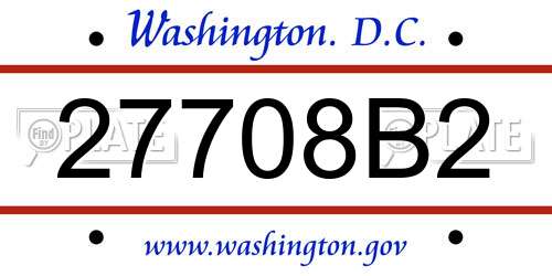 27708B2 District Of Columbia License Plate