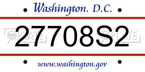 27708S2 District Of Columbia License Plate