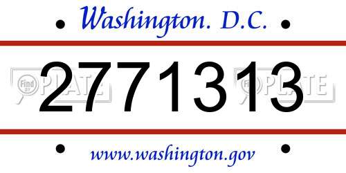 2771313 District Of Columbia License Plate