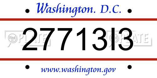 27713I3 District Of Columbia License Plate