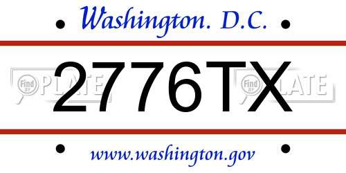 2776TX District Of Columbia License Plate