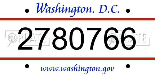 2780766 District Of Columbia License Plate