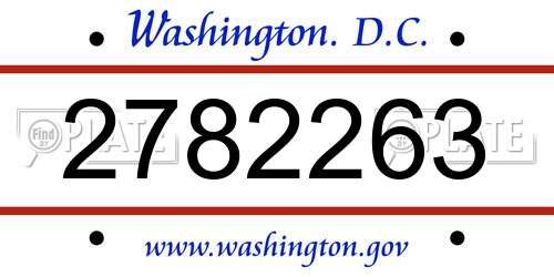 2782263 District Of Columbia License Plate