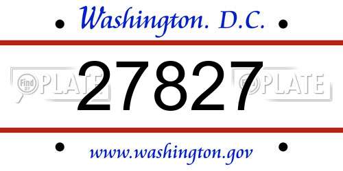 27827 District Of Columbia License Plate