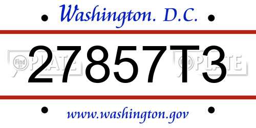27857T3 District Of Columbia License Plate