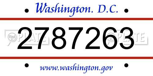 2787263 District Of Columbia License Plate