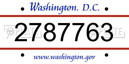 2787763 District Of Columbia License Plate