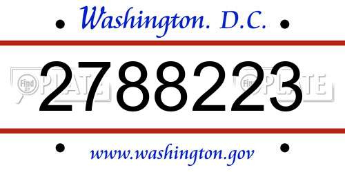2788223 District Of Columbia License Plate