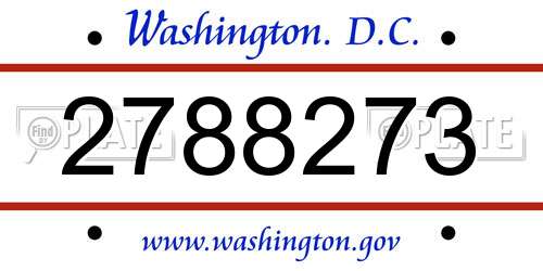 2788273 District Of Columbia License Plate
