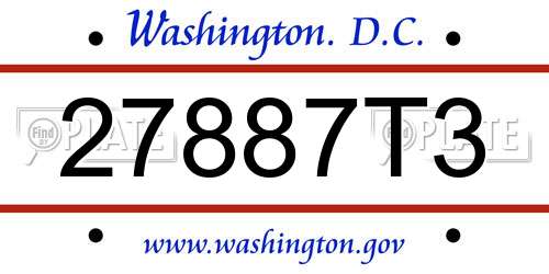 27887T3 District Of Columbia License Plate