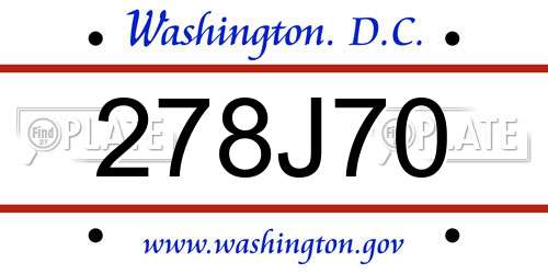 278J70 District Of Columbia License Plate