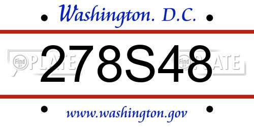 278S48 District Of Columbia License Plate