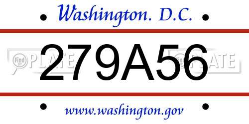 279A56 District Of Columbia License Plate